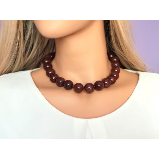 Metal Rare Red Rutilated Quartz Necklace, With Sterling Silver Red Quartz Clasp For Sale - Image 7 of 11