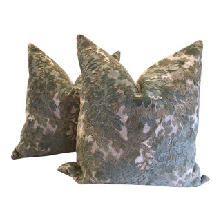 Cowtan and Tout “Walden“ in Sage Pillows- a Pair For Sale