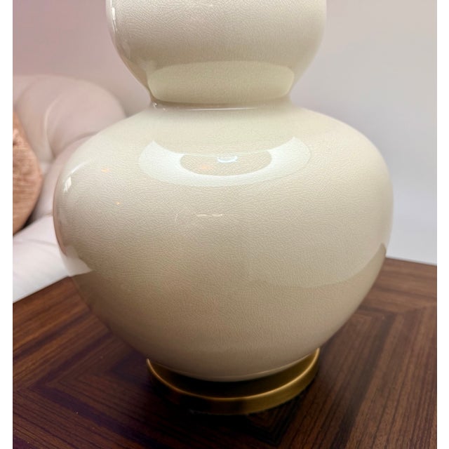 2010s Ethan Allen White Ceramic Table Lamps - a Pair For Sale - Image 5 of 8