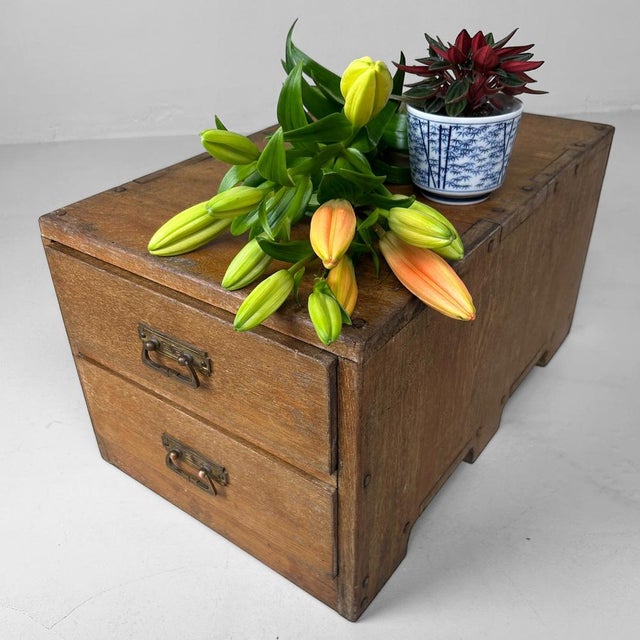 Wood Vintage Japanese Wooden Drawer Chest, 1950s For Sale - Image 7 of 14