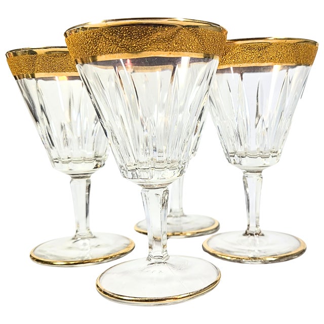 Gold Encrusted Hollywood Regency Goblets- Set of Four For Sale - Image 10 of 10