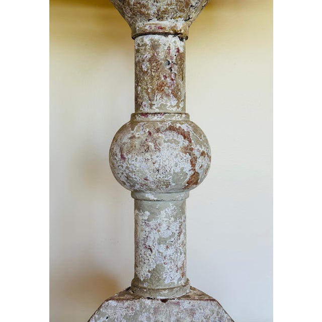 Early 19th Century Early 19th Century Swedish Gustavian Wooden Altar Stick Lamp For Sale - Image 5 of 17