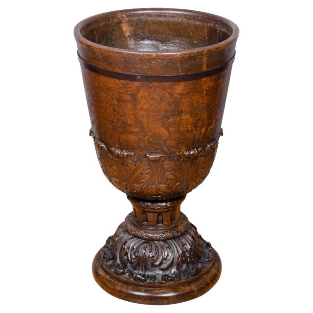 Large Georgian Mahogany Footed Urn For Sale - Image 13 of 13