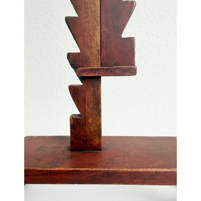 1990s Large Postmodern + Shaker Style Ratcheting Dual Candle Holder For Sale - Image 5 of 13