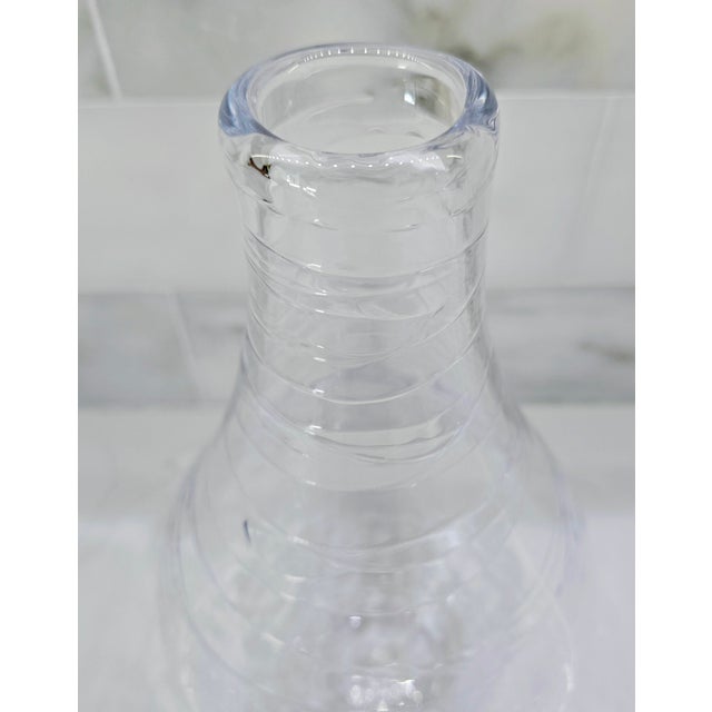 2000 - 2009 Michael Aram Signed London Spiral Threaded Glass Vase, 2002 For Sale - Image 5 of 11