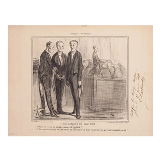 Honoré Daumier, The Boys In Black Habit, Lithograph, 1850s For Sale
