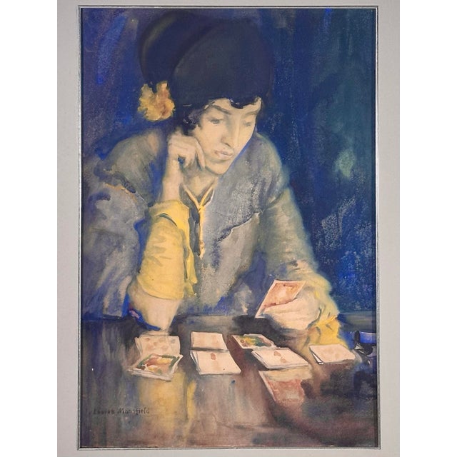 American Ashcan School Watercolor Painting circa 1920 by Louise Buckingham Mansfield. The watercolor painting, features a...