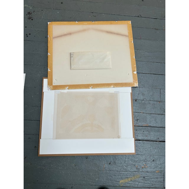 Printmaking Materials 1970’s Original Folk Art “Parrot & Cockatiel” Lithograph For Sale - Image 7 of 7