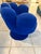 Mid-Century Modern Late 20th Century Royal Blue Pop Art Hand Chair Swivel Lounge Chair in the Manner of Pedro Friedeberg For Sale - Image 3 of 9