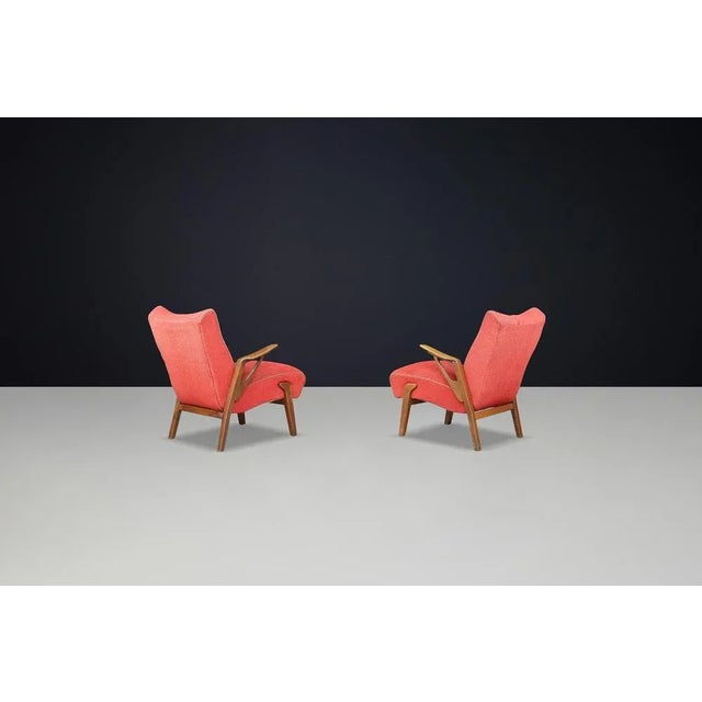 Art Deco Lounge Chairs in Oak by Antonin Kybal, 1930s, Set of 2 For Sale - Image 3 of 10