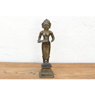 Tall Indian Lost-Wax Pavai Temple Icon For Sale