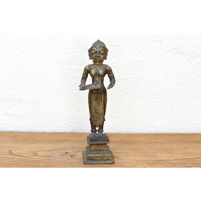 Tall Indian Lost-Wax Pavai Temple Icon For Sale