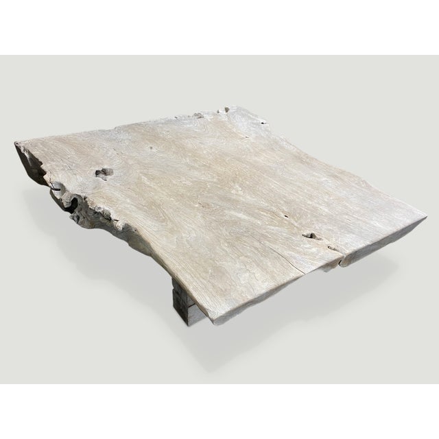 Andrianna Shamaris Single Slab Live Edge Teak Wood Coffee Table For Sale - Image 17 of 18