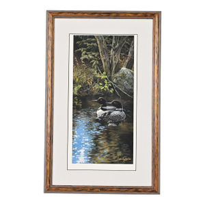 Original Signed Persis Clayton Weirs "Dancing Water Loons" Framed Lithograph, 1994