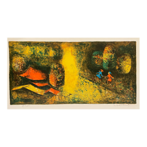 1960s Lebadang Mid Century Landscape Lithograph