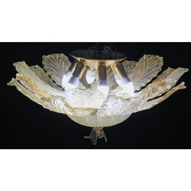 1970s Abu Dhabi, Murano Glass Gold Flush Mount For Sale - Image 9 of 11