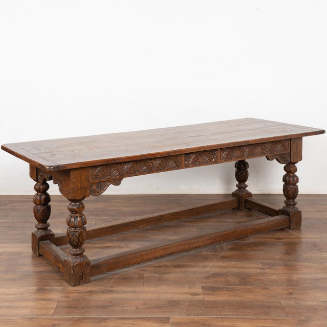 19th Century French Oak Refectory Table Library Console Table For Sale - Image 11 of 11