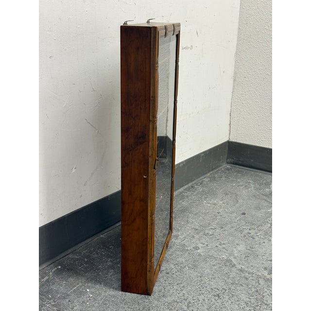 Chinoiserie Wood Wall Mount Curio Cabinet, Vintage For Sale - Image 10 of 12