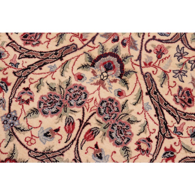 Shabby Chic Floral 1990's Pak-Persian Beige/Pink Wool Rug - 8'2'' X 11'0'' For Sale - Image 4 of 9