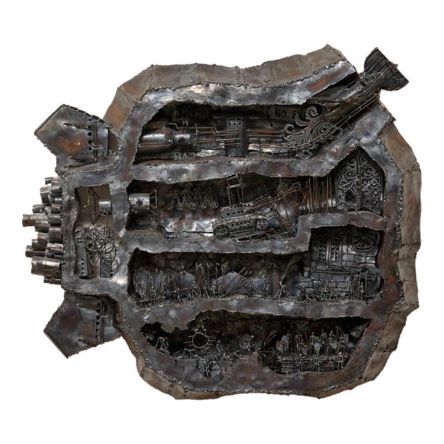 Vintage Metal Assemblage Sculpture For Sale