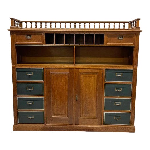 Dutch Oak Notary Cabinet, 1900s For Sale