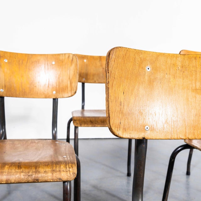 Wood French Stacking Dining Chairs, 1960s, Set of 4 For Sale - Image 7 of 14