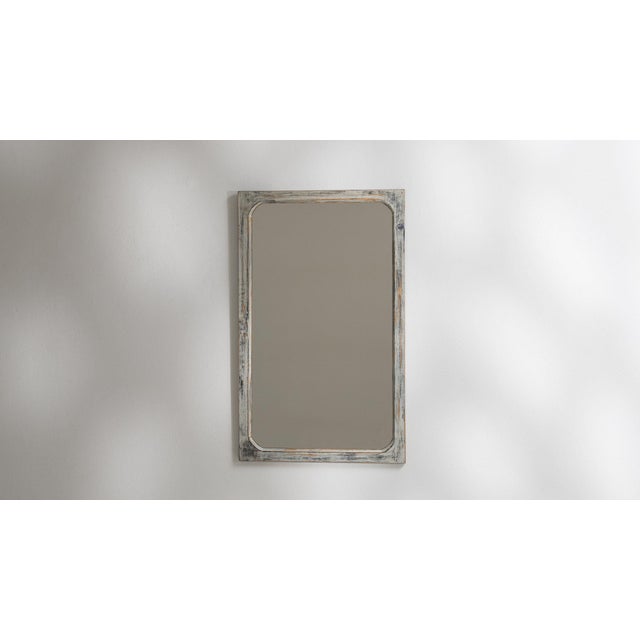 19th Century France Antique White Wood Mirror For Sale - Image 4 of 7
