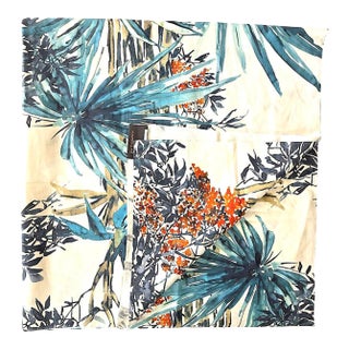 Jim Thompson Cassia Fabric in Teal, 56"/1.5 Yards For Sale