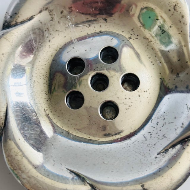 Mid 20th Century Dansk Silver Flower Tiny Taper Candle Holder by Gunnar Cyren For Sale - Image 5 of 8