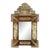 1800s Antique Continental Repousse Brass Mount Pine Mirror For Sale