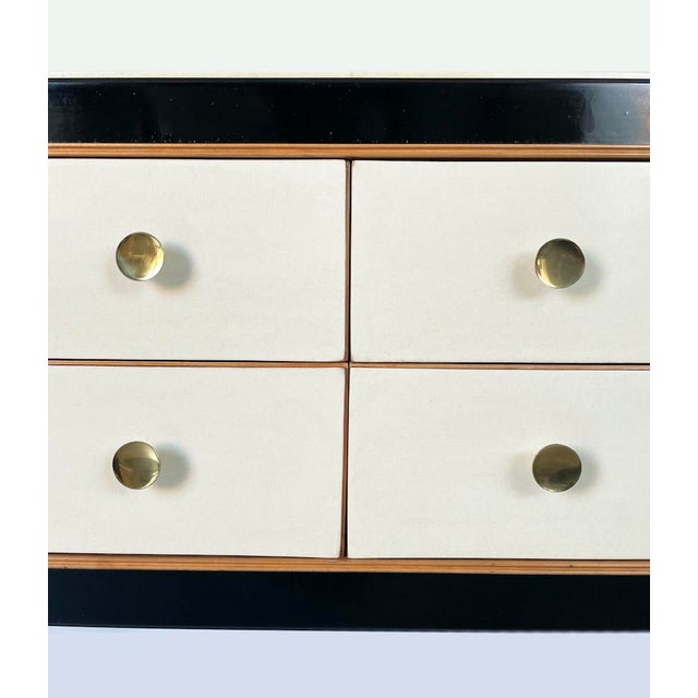 Paint Mid-Century Chest of Drawers in Lacquered Wood and Parchment, 1950 For Sale - Image 7 of 18