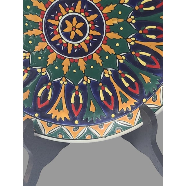 Vintage Decorative Colorful Majolica Faience Wall Plate Neofitou Keramik Rodes Greece For Sale - Image 6 of 8