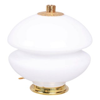 Mid-Century Table Lamp in Brass and Glass, Czech, 1960s For Sale