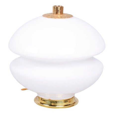 Mid-Century Table Lamp in Brass and Glass, Czech, 1960s For Sale