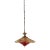 Vintage Murano Fazzoletto Art Glass “Fiore Di Fuoco” Amber Red Pendant Light For Sale