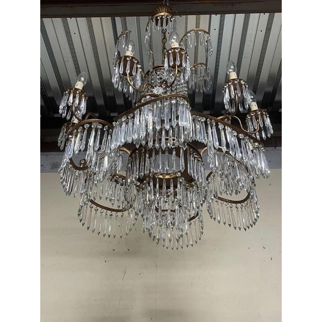 Neo-Classical Glass and Bronze Cascade Chandelier in the style of K.F. Schinkel, 1890s For Sale - Image 10 of 18