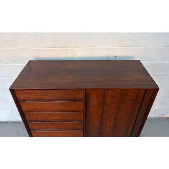 Mid 20th Century Danish Mid 20th Century Modern Rosewood Tambour Door Chest by Dyrlund For Sale - Image 5 of 13
