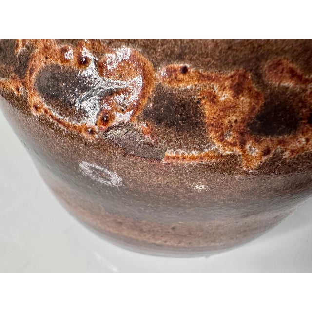 Hand-Thrown Ceramic Art Planter with Organic Line Rim Decoration by Helma Klett, Germany, 1970s For Sale - Image 9 of 15