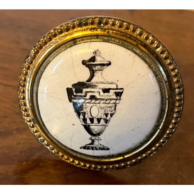 Antique 19th Century Bilston / Battersea Enamel Mirror Support or Curtain Tie Back Featuring an Urn For Sale - Image 13 of 13