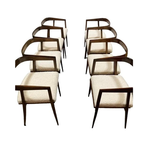Mid-Century Modern 1960s Attributed to Joaquim Tenreiro Rosewood and Cane "U" Chairs - Set of 8 For Sale - Image 3 of 10