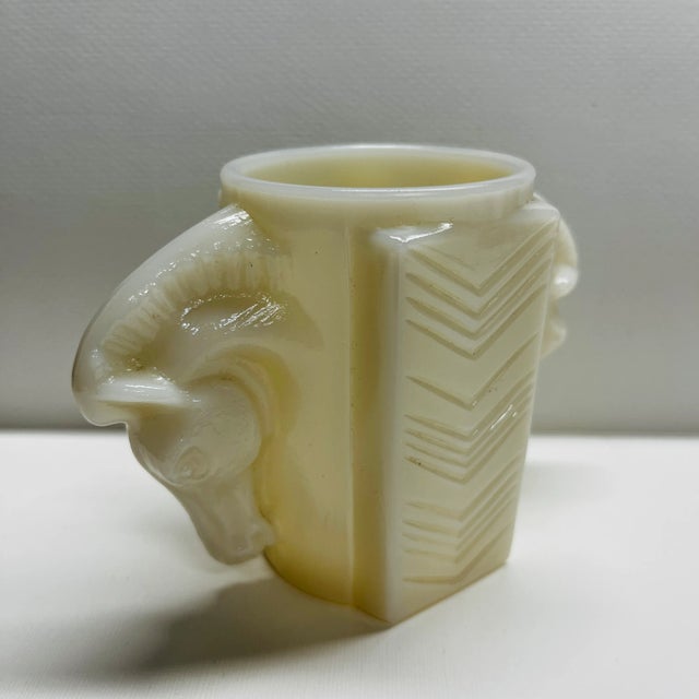 1920 Milk Glass Horse Vase For Sale - Image 4 of 8