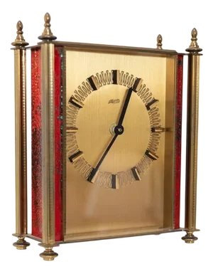 Atlanta Desk Clock in Brass, 1970s