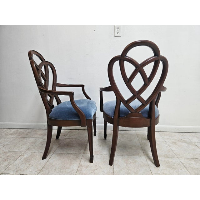Ethan Allen Dining Room Armchairs Hepplewhite Ribbon Back Collectors Classics- Set of 2 For Sale - Image 10 of 12