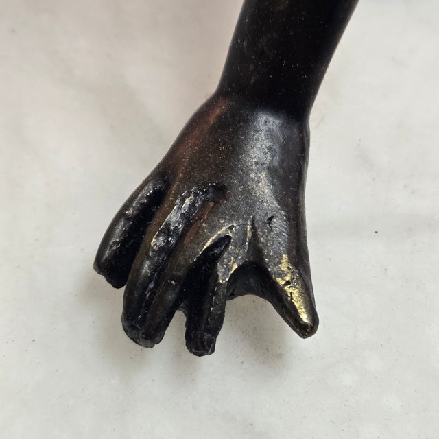 1920s Art Deco Egyptian Revival Nude Spelter & Marble Table Lamp For Sale - Image 14 of 16