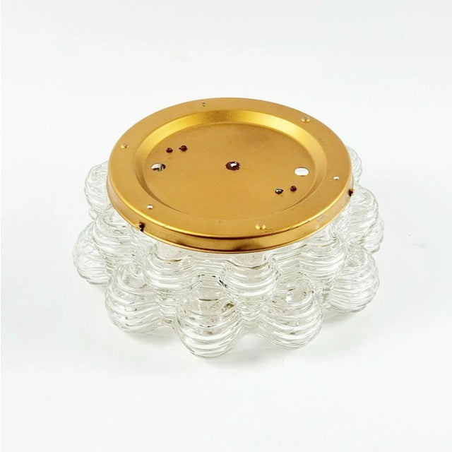 Metal Large Mid-Century Modern Bubble Glass Flush Mount by Helena Tynell for Limburg, Germany, 1960s For Sale - Image 7 of 9