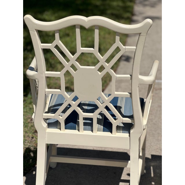 Pair of Hollywood Regency Pagoda Back Armchairs For Sale - Image 15 of 17