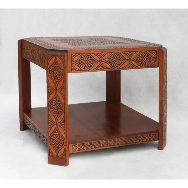 Mid-Century Moroccan Hand Decorated Coffee Table, 1950s For Sale - Image 6 of 8