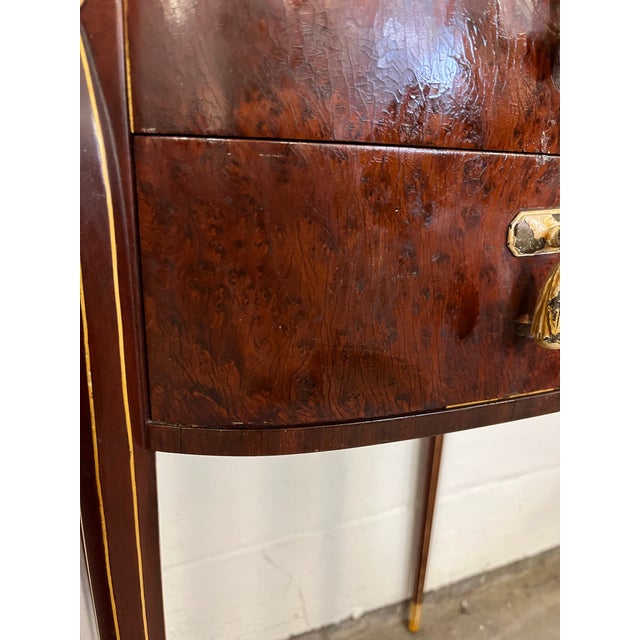 Brown Vintage Art Deco Demilune Side Tables Company of Master Craftsmen W. & J. Sloane For Sale - Image 8 of 12