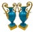 Antique Charles X French Vases in Blue Opaline and Gilded Bronze, Set of 2 For Sale