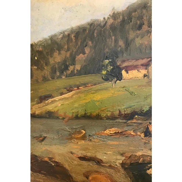 Giuseppe Bosio, Valley by the River, Oil on Wood For Sale - Image 5 of 8